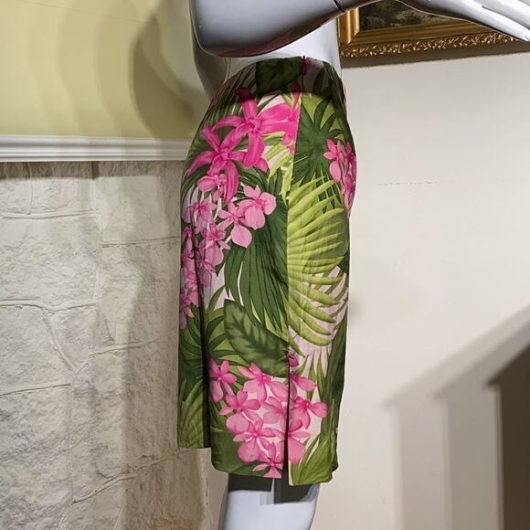 Tommy Bahama 100% Silk Floral Hawaiian Print Skirt - Picture 3 of 7